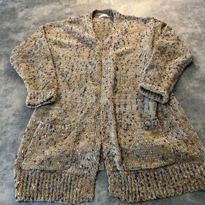 BLAKELY OSFM Cardigan Sweater Copper Rust Rainbow Speckled Fall Autumn